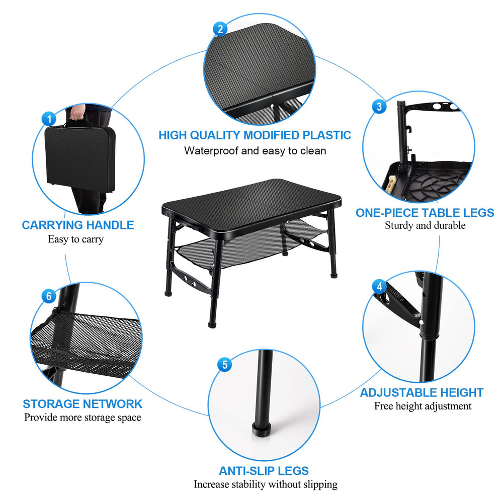 KPR sturdy table legs with non-slip shoes on uneven ground
