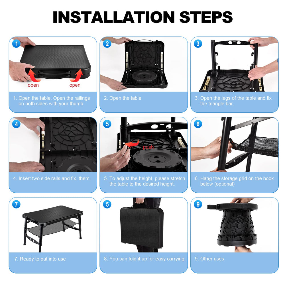 KPR detachable mesh layer providing extra storage under the table