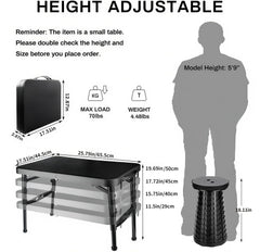 KPR lightweight camping table folded case ready for travel