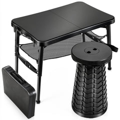KPR retractable folding table top for camping meals and laptop setup
