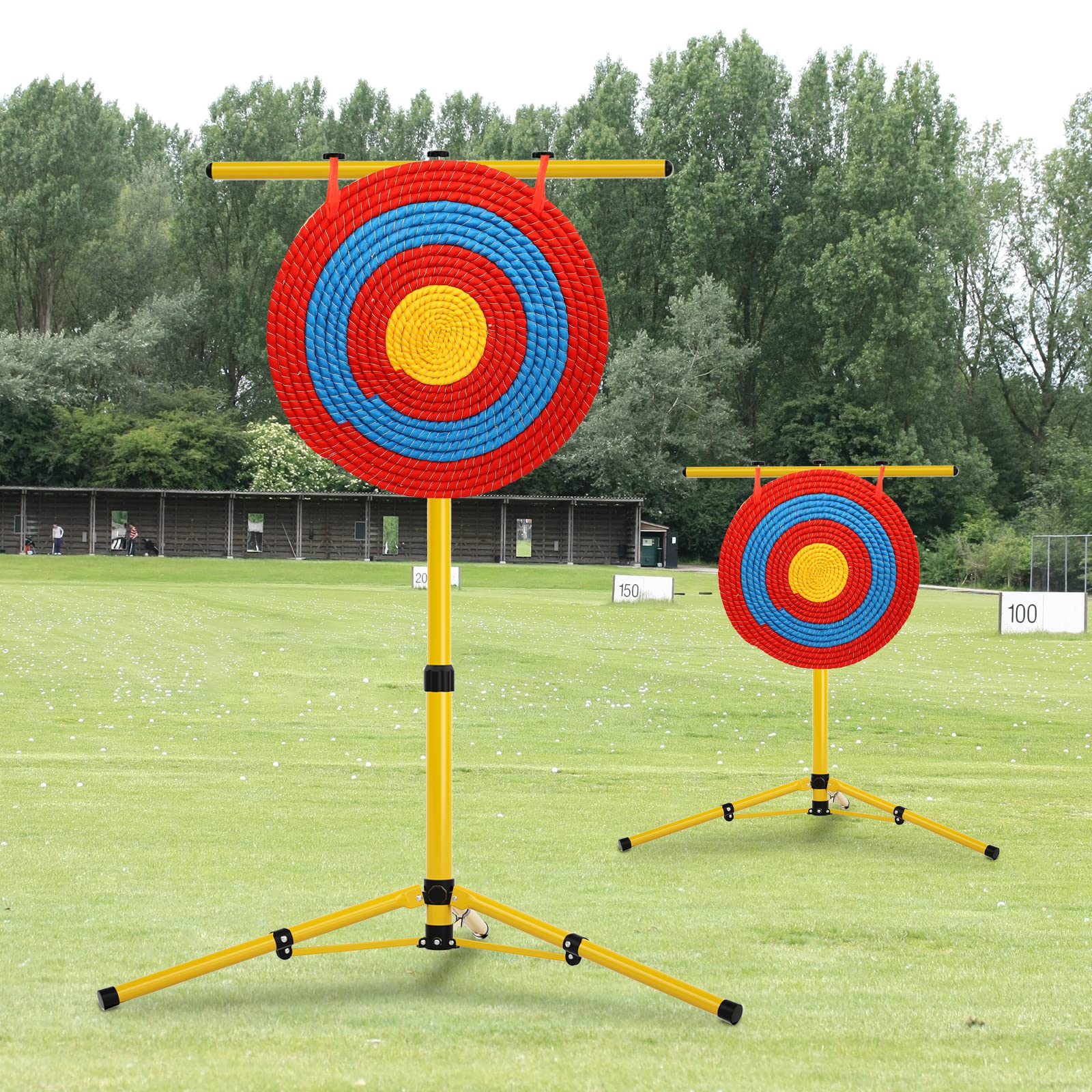 KQSNBG Backyard Archery Target Stand supports hanging targets up to 25 pounds.