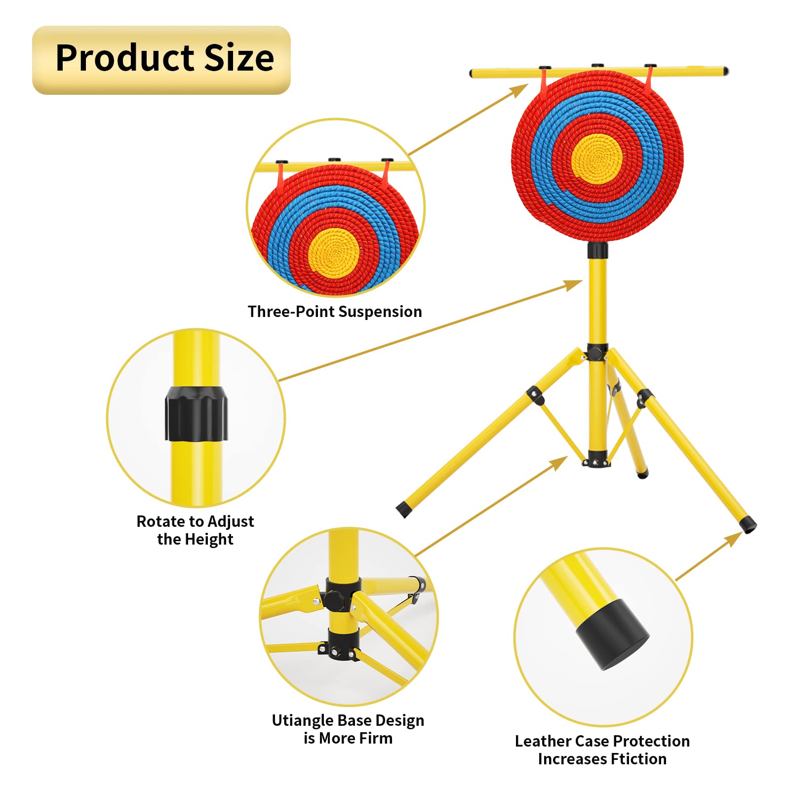 KQSNBG Backyard Archery Target Stand features a triangle structure for stable practice.
