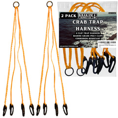 Kraken Supply Co. 4-arm crab trap harness, yellow, D8mm, L68cm, marine-grade, designed in USA.