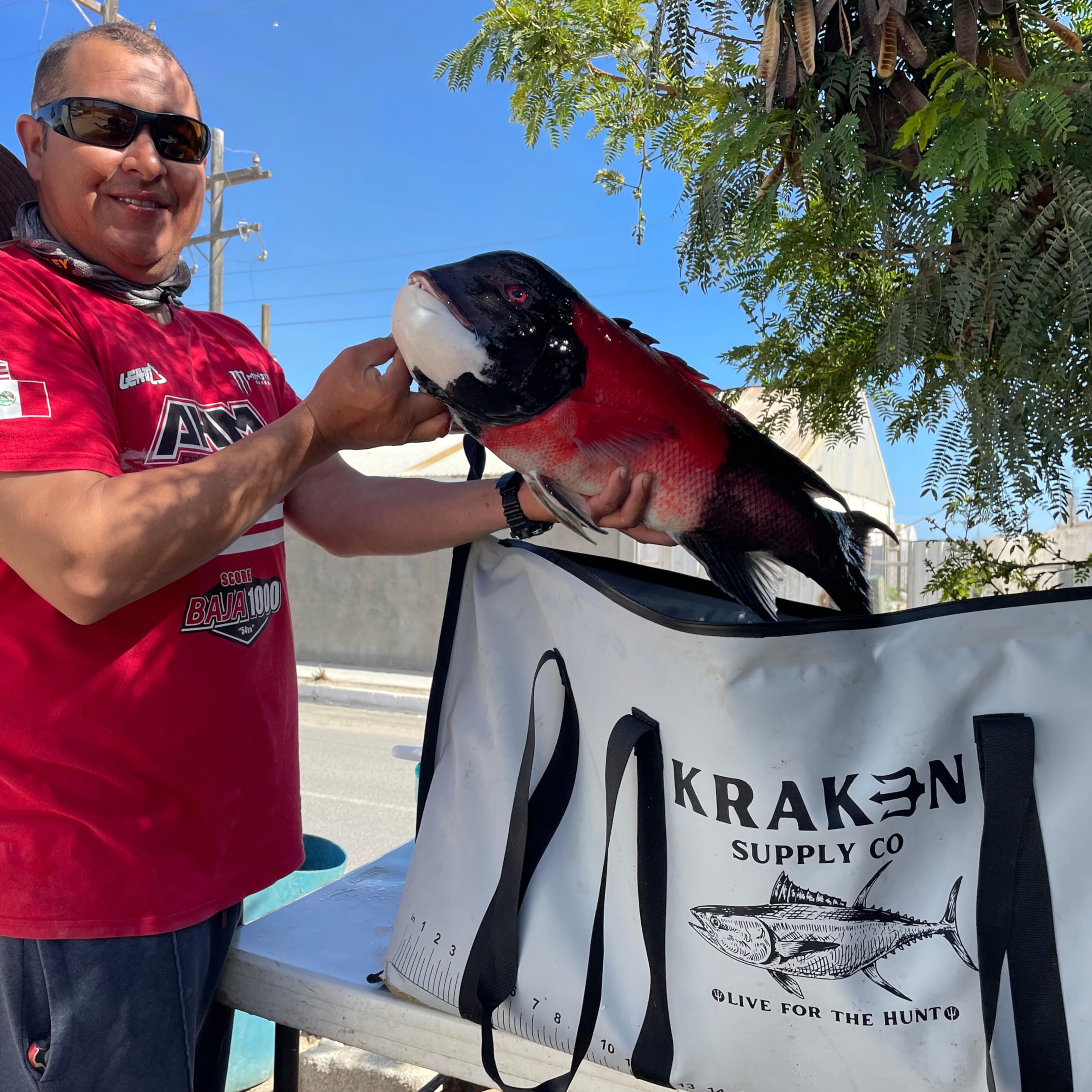 KRAKEN SUPPLY CO 48x24 fish kill bag usa-design indicates local engineering in San Diego