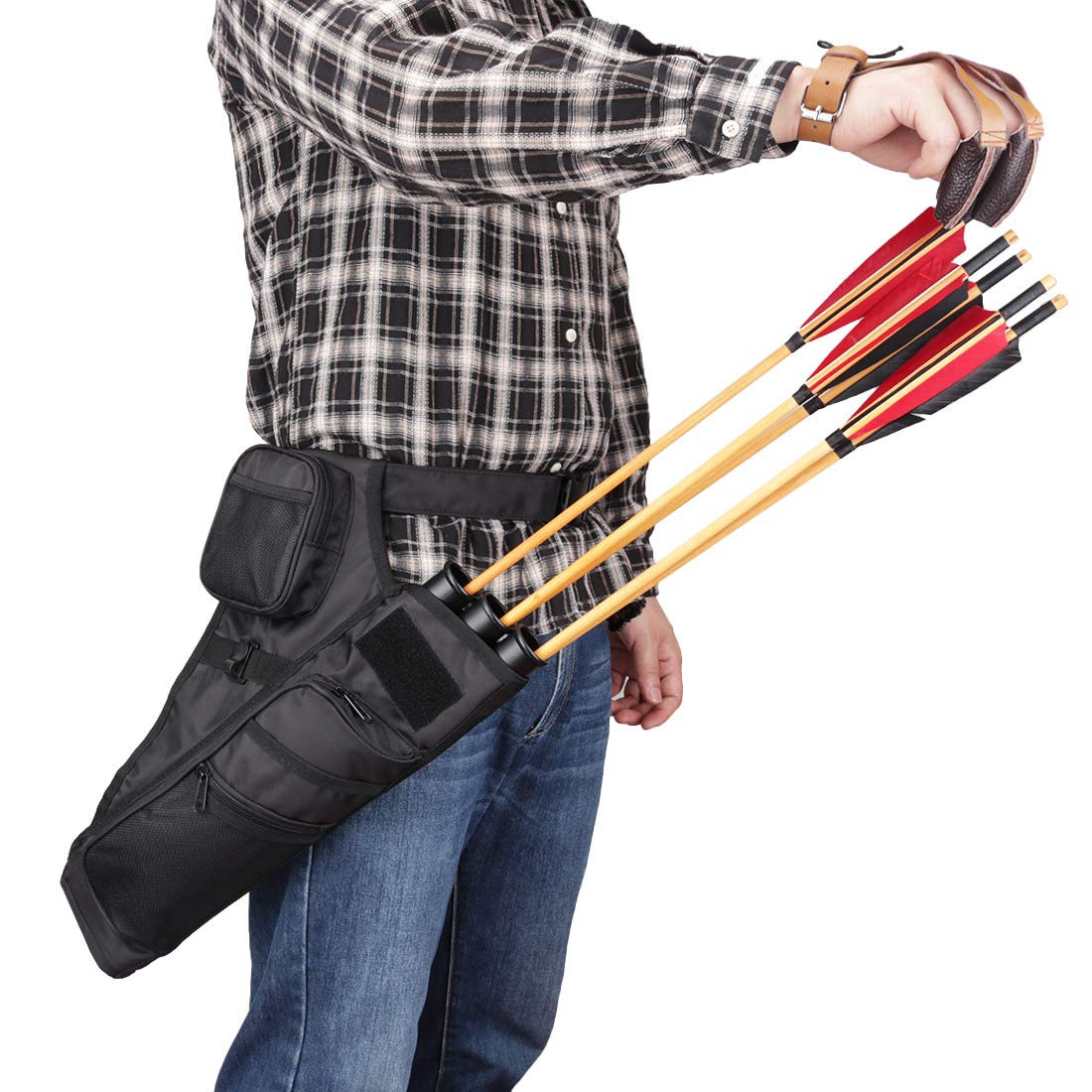 KRATARC hip quiver adjustable buckle enables easy on-off during hunts