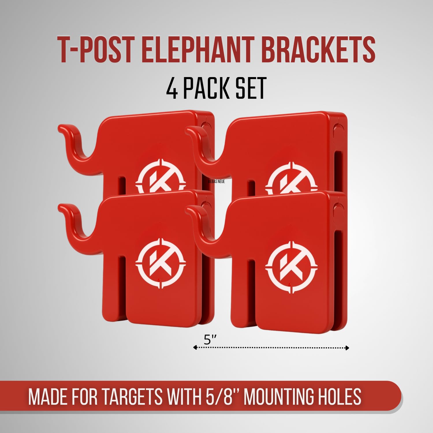 KRATE Tactical Patriotic Elephant T-Post Hanger mounted on a standard steel post for quick setup