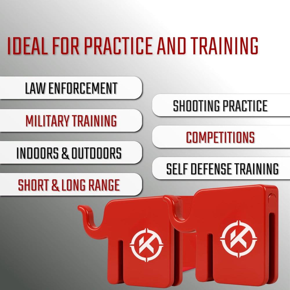 KRATE Tactical Patriotic Elephant T-Post Hanger attaching to AR500 targets for reliable use