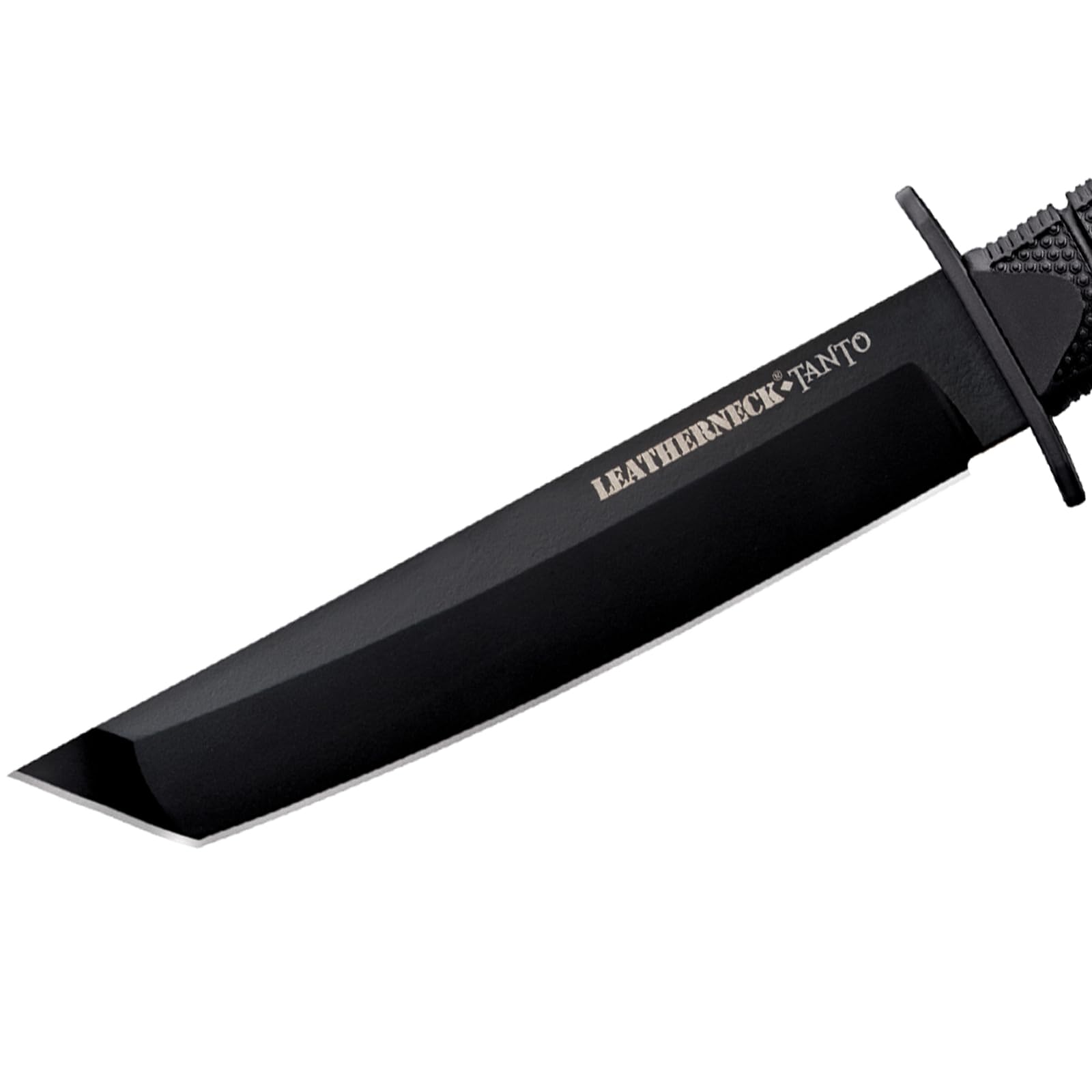 Kray-Ex textured handle of Leatherneck Tanto with secure guard