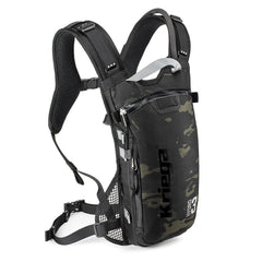 Kriega Hydro-3 front view shows ergonomic harness and accessible pocket for rides