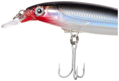 Rapala X-Rap saltwater lure, silver, vivid action showing darting motion.