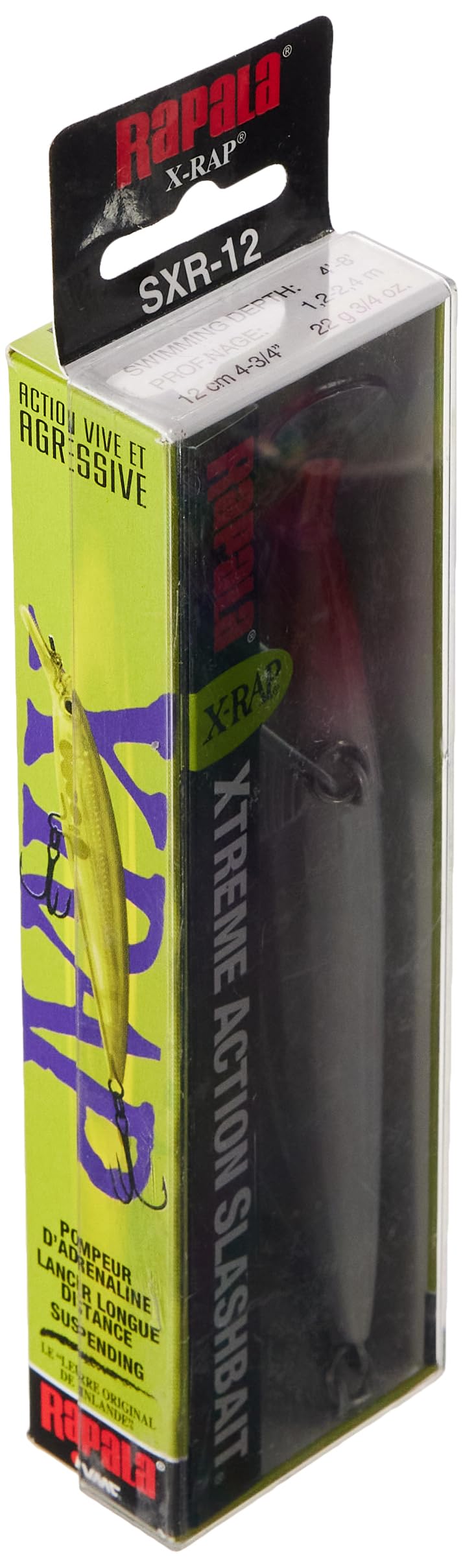 Rapala X-Rap saltwater lure, silver, rattle detail for attracting strikes.
