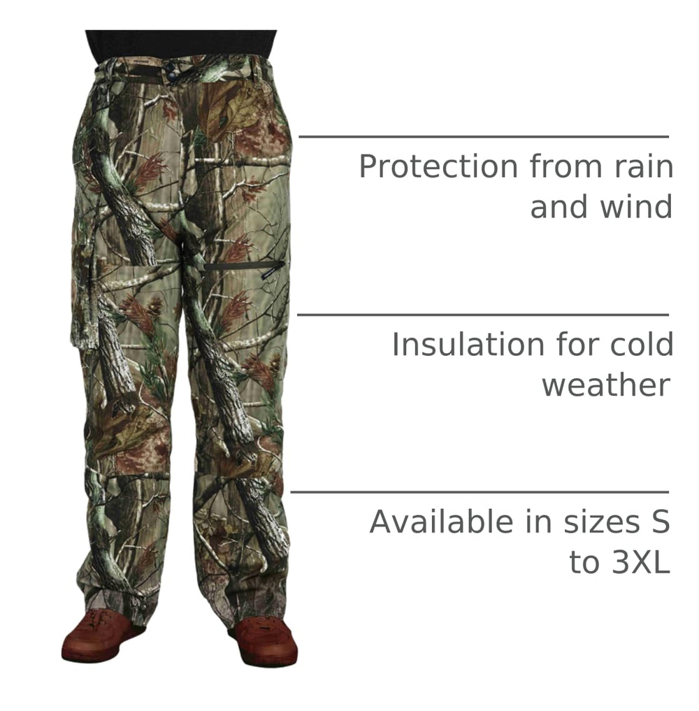 Krumba camo pants with zip fly closure for quick on-off