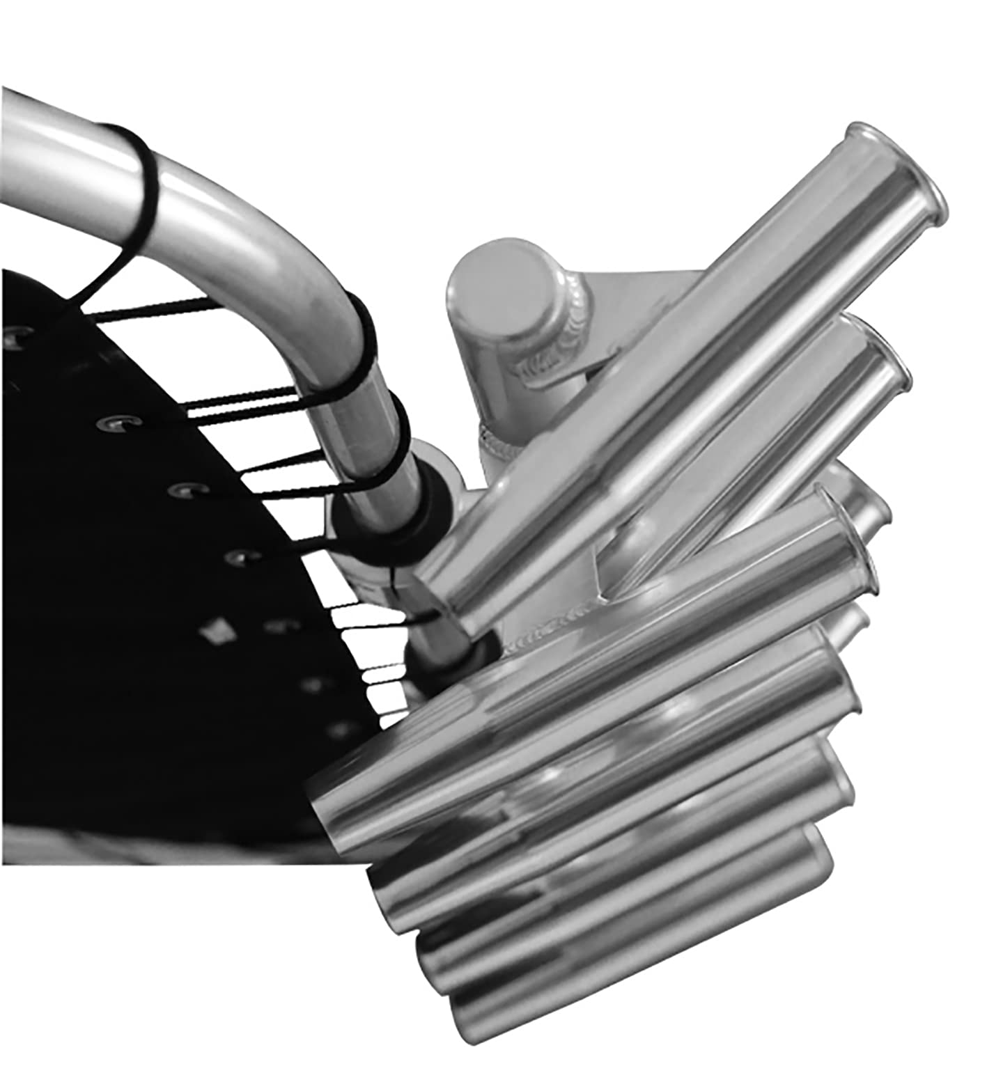 Krypt T Tops rocket launcher clamps 12.25 inches apart for flexible mounting on round towers.