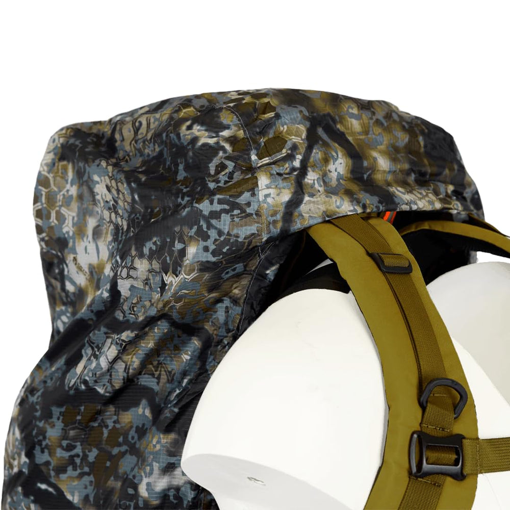Kryptek Pack Cover lightweight design reduces bulk for long, comfortable treks.