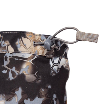 Kryptek Petra II Gaiter Skyfall fabric detail showing durable blend of polyester and spandex