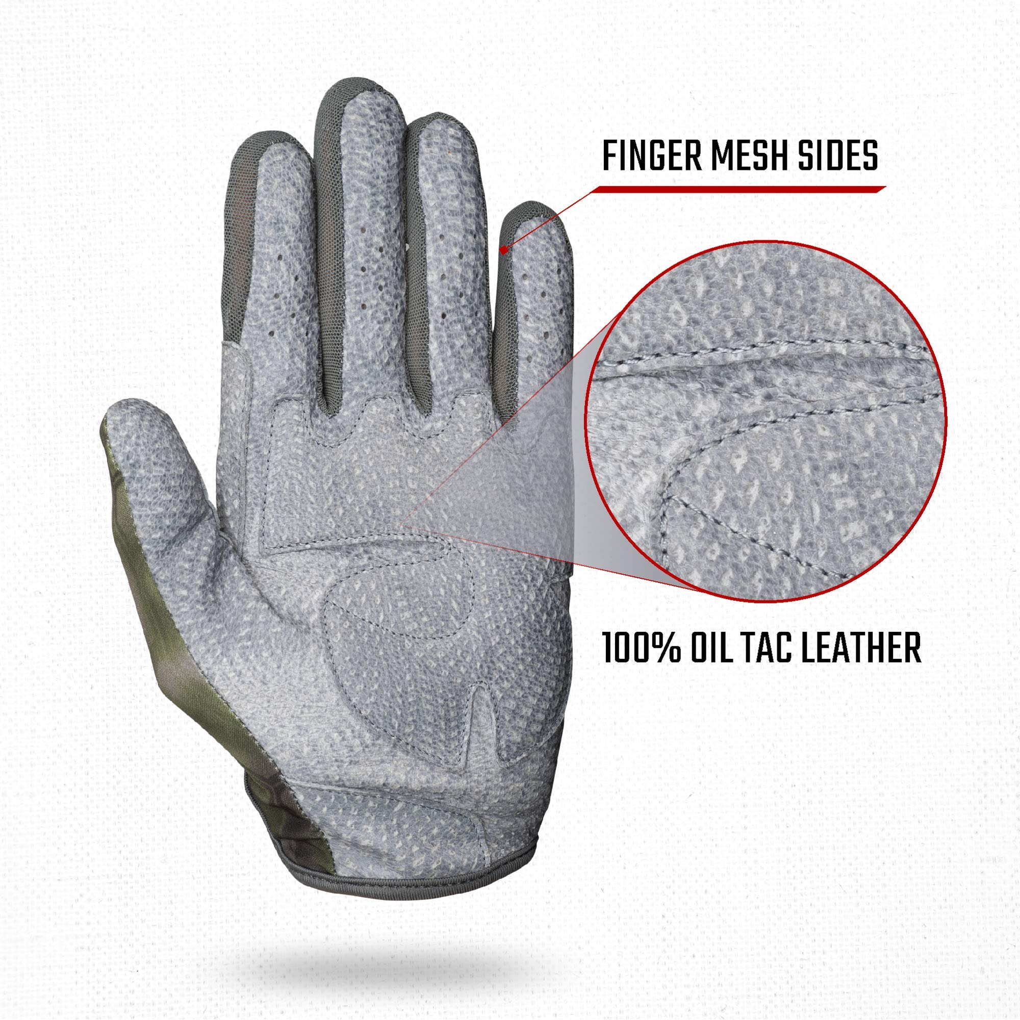 Stretch fabric detail highlights high mobility for precise shooting.