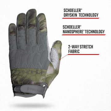 DWR Nanosphear Schoeller technology label demonstrates water resistance and durability.