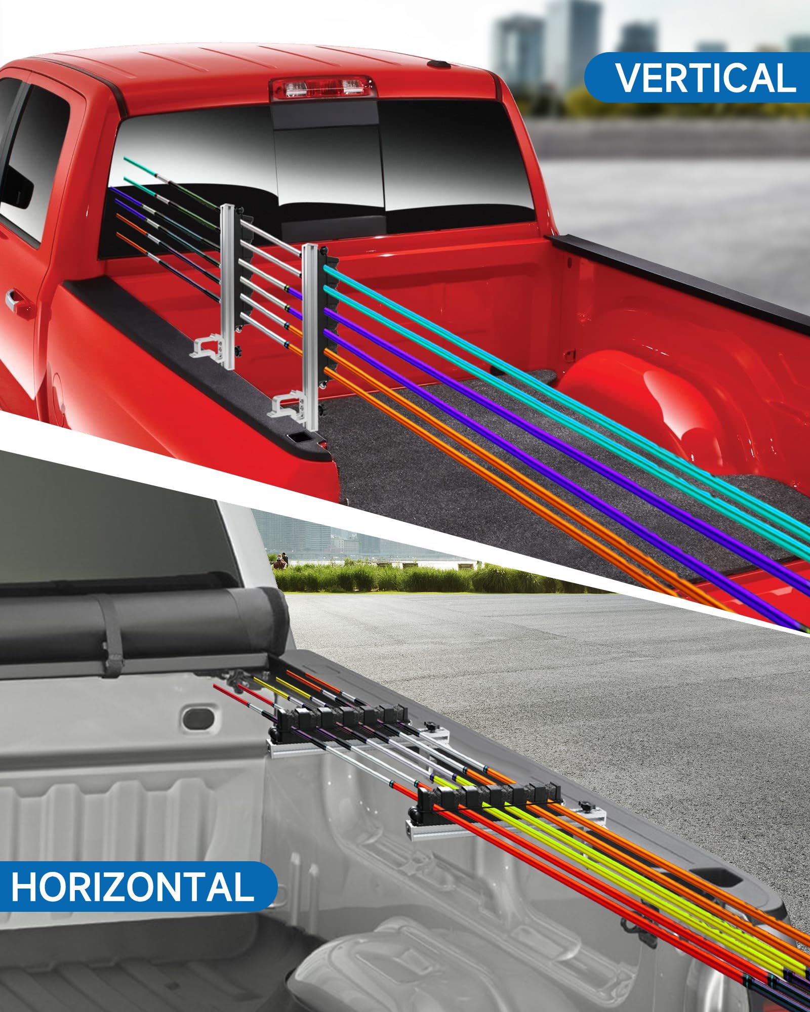Krysolad truck bed rod holder clamp demonstrates quick, tool-free installation.
