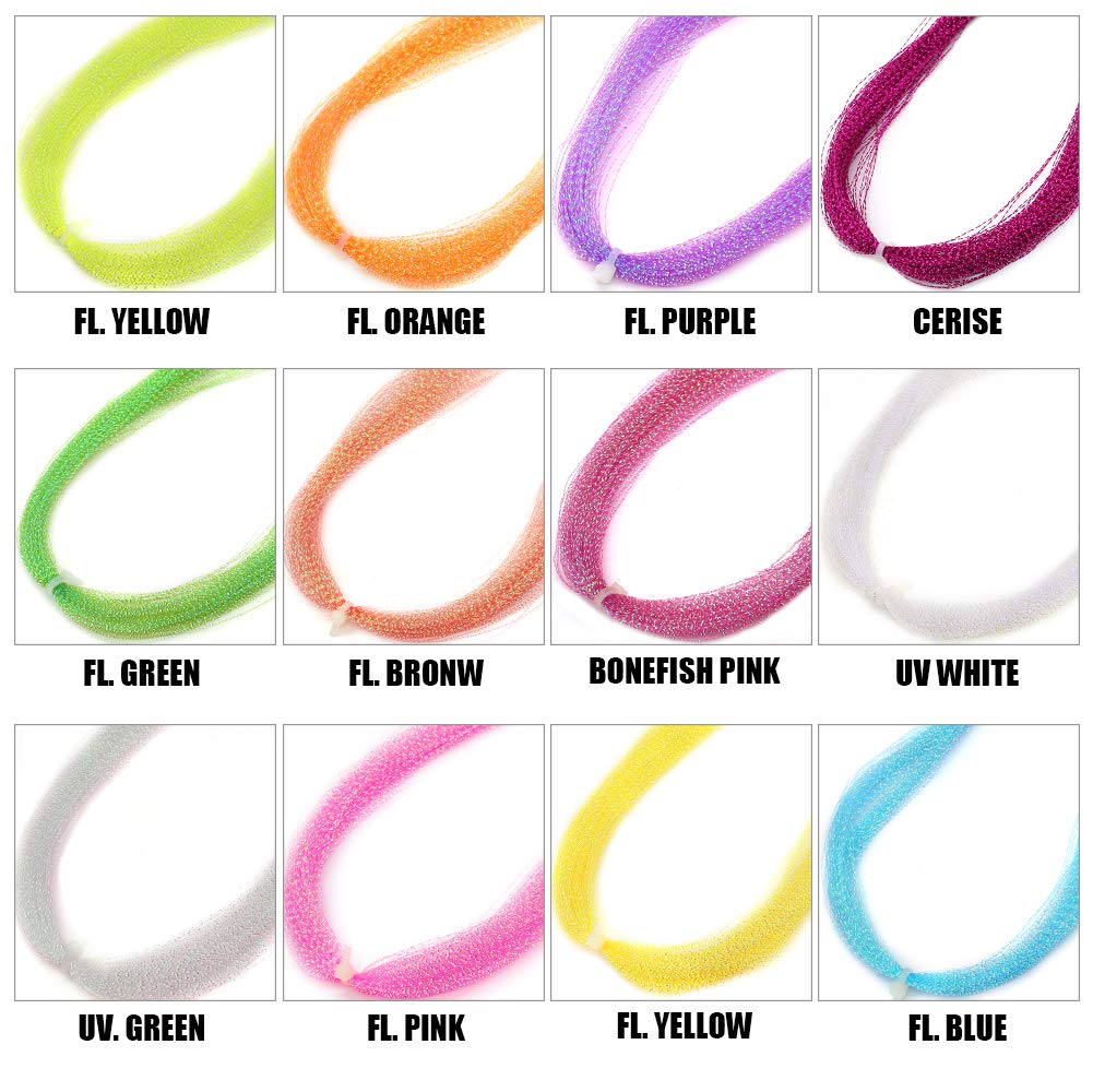 Assorted Krystal Flash colors for lure making