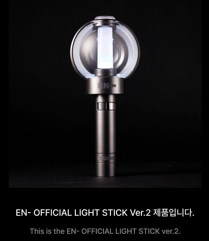Close-up of ksendy-us Enhypen LED Light Stick Ver.2 glow and design.