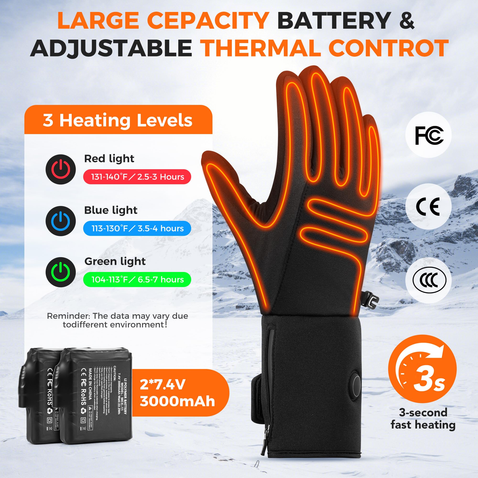 KSFJZF heated gloves finger heat coverage keeps fingertips warm during tasks