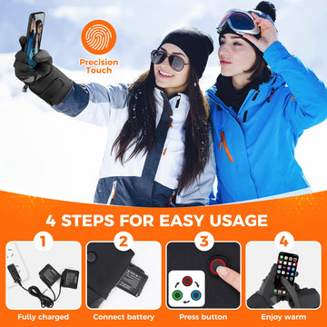 KSFJZF heated gloves touchscreen compatibility lets you text without removing gloves