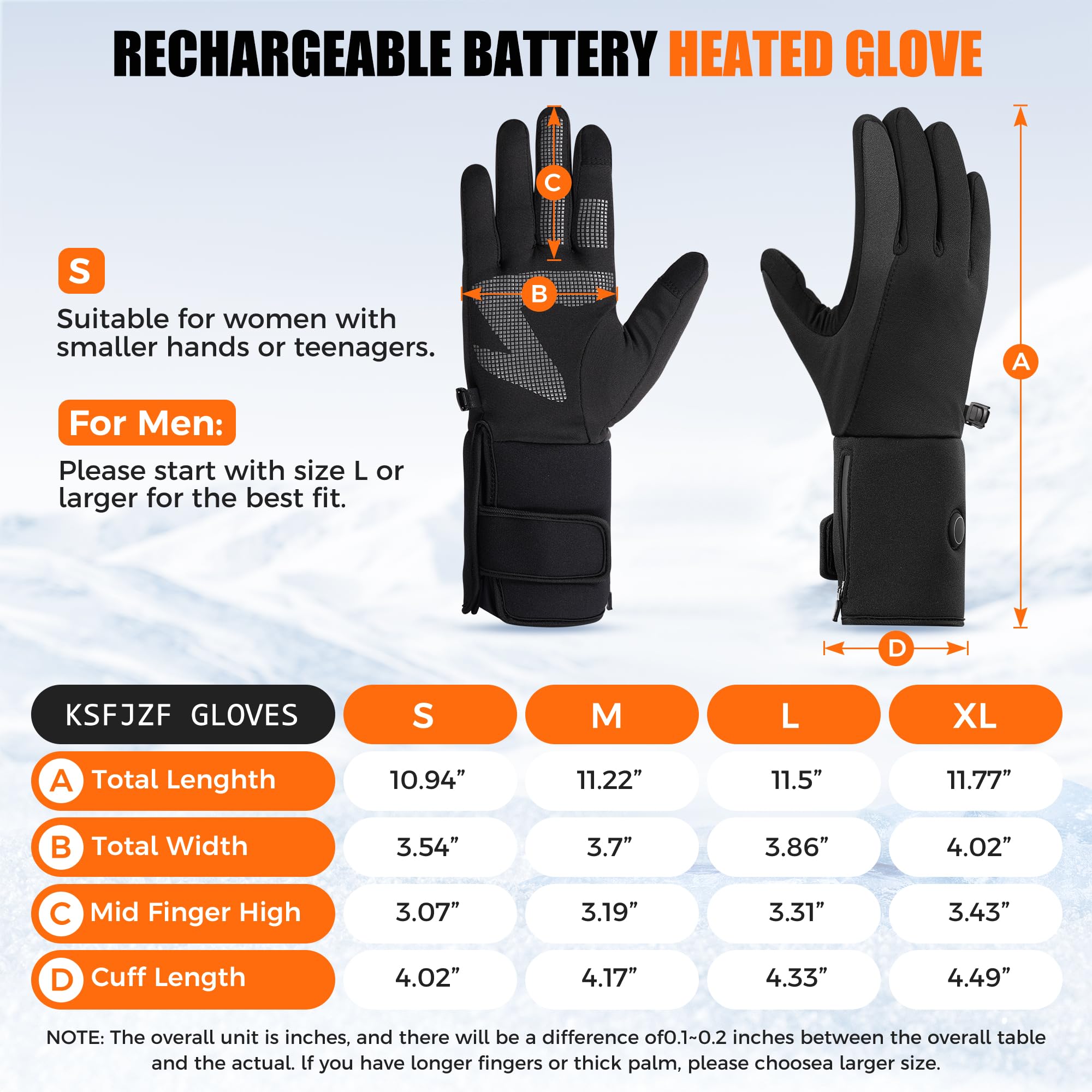 KSFJZF heated gloves ideal for winter activities like shoveling and commuting