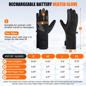 KSFJZF heated gloves ideal for winter activities like shoveling and commuting