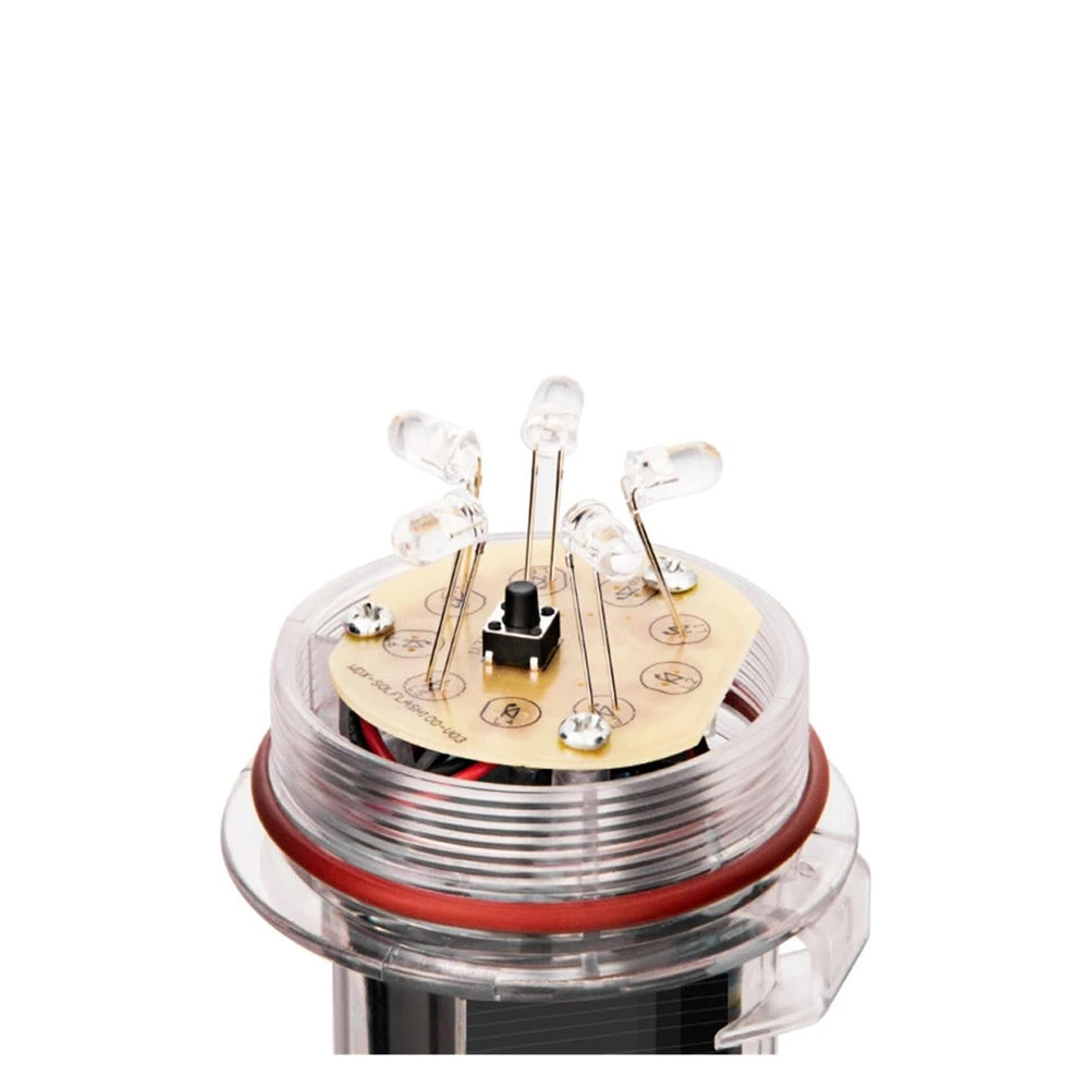 KSKSK Solar Beacon Lamp top view shows red-blue flash for warnings