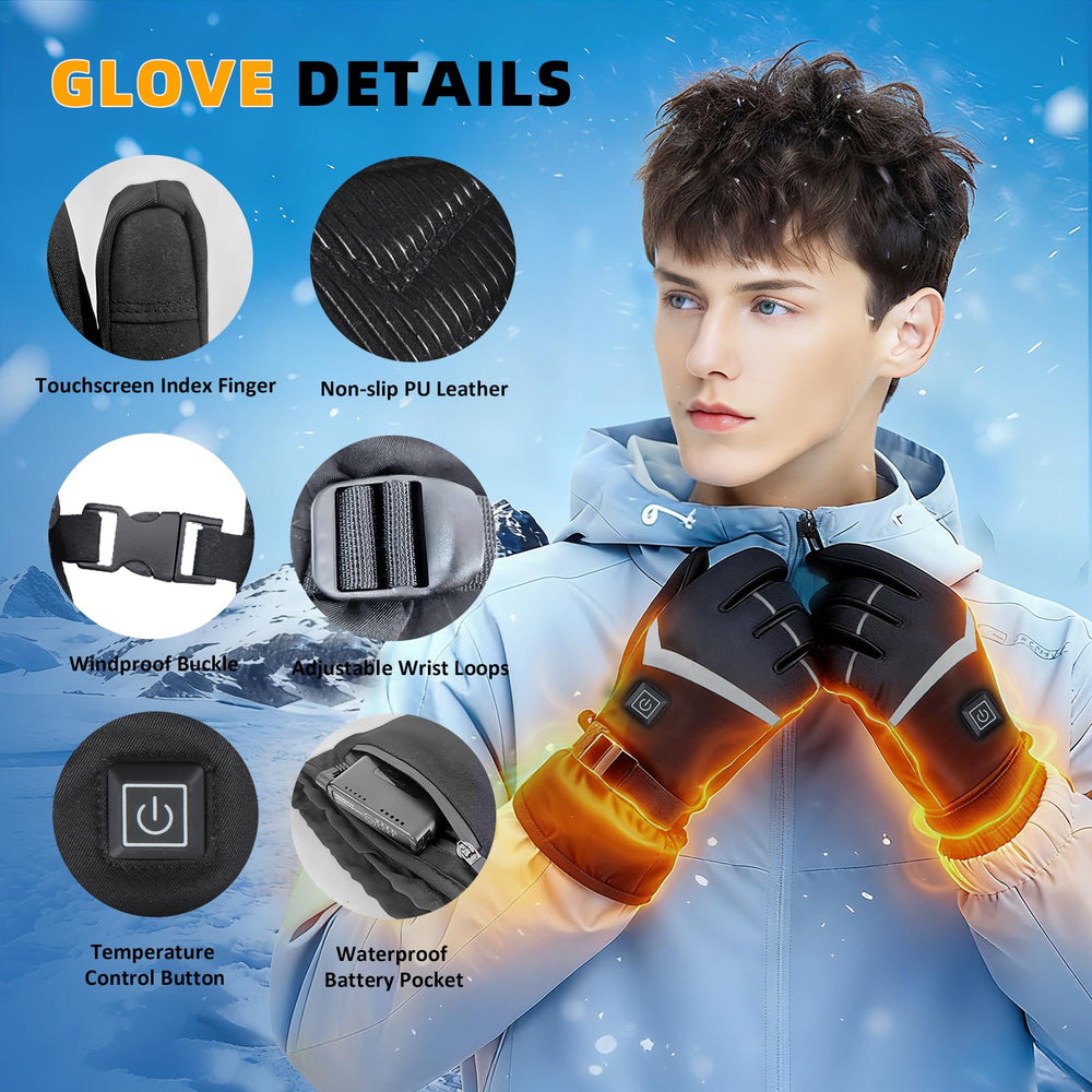 Ksunun heated gloves wrist cuff windproof feature blocks cold air