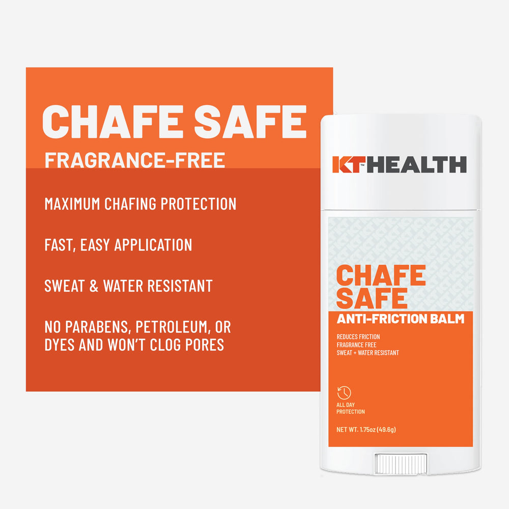 KT Tape Chafe Safe Balm pocket-size fragrance-free for on-the-go protection.