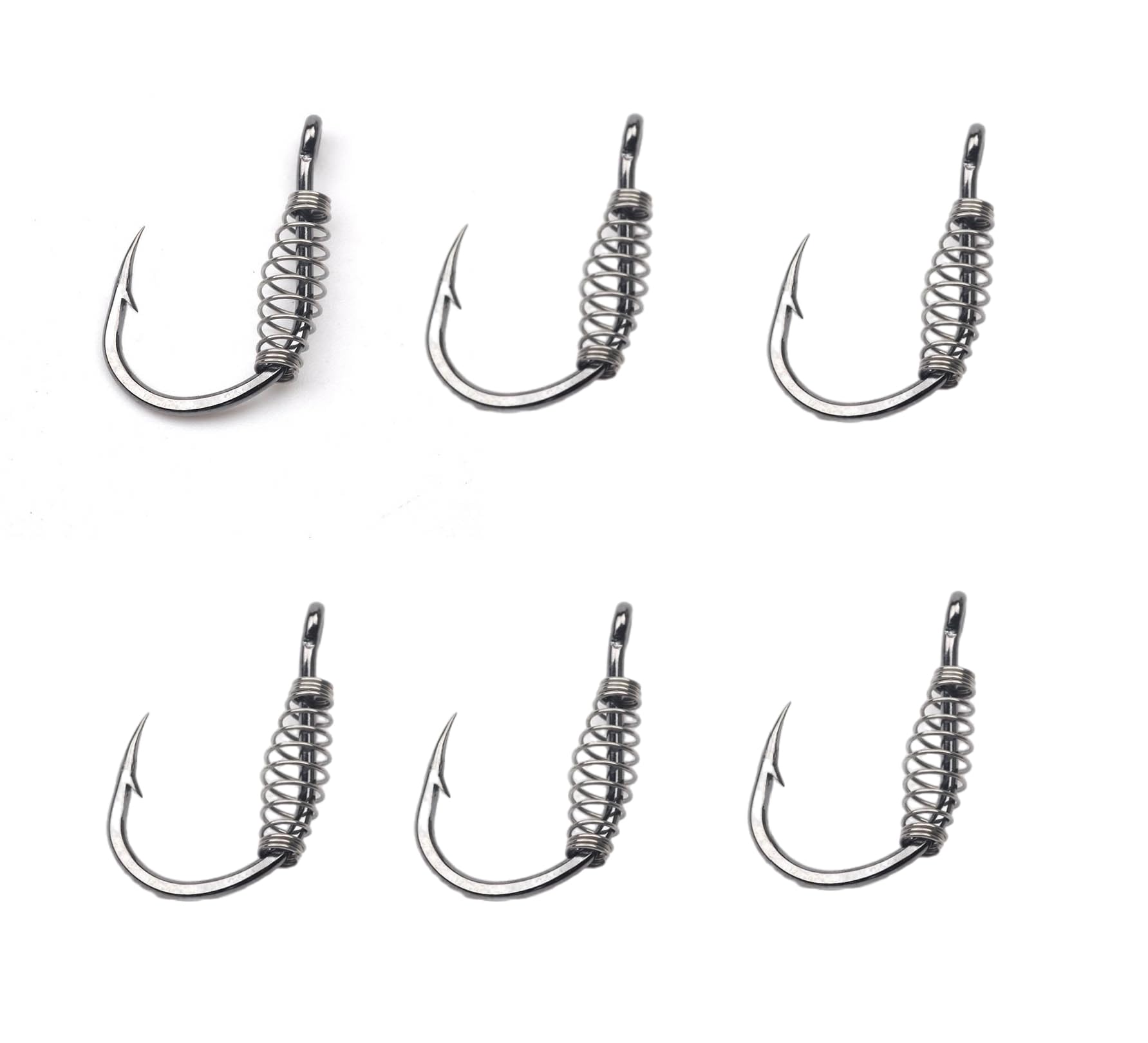 KTGCOZS 30-pack stainless steel barbed fishing hooks, size 6-14, product photo
