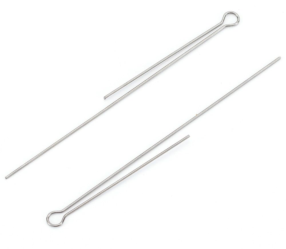 KTGCOZS 50-pack stainless steel spinner shaft looped wire for durable DIY lures.