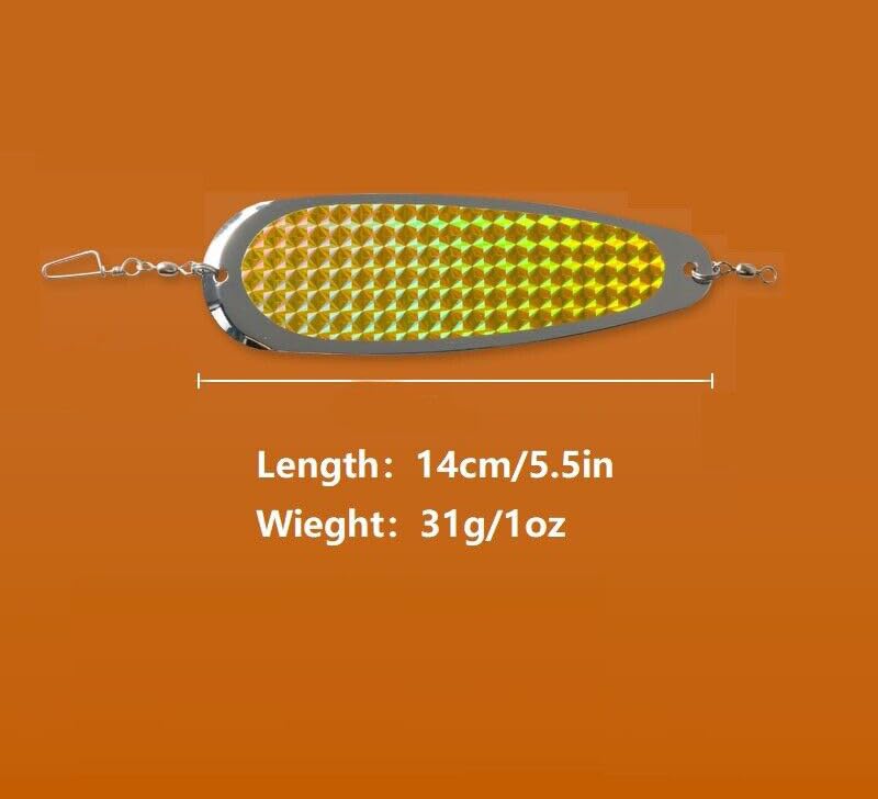 KTGCOZS blade flasher spoon; reflective finish attracts bass under water.