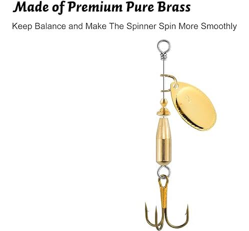 KTGCOZS brass lure body threaded cylindrical enables line pass-through.
