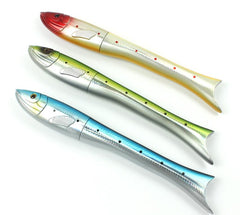 KTGCOZS fish-shaped pen rod extended for on-the-go fishing.