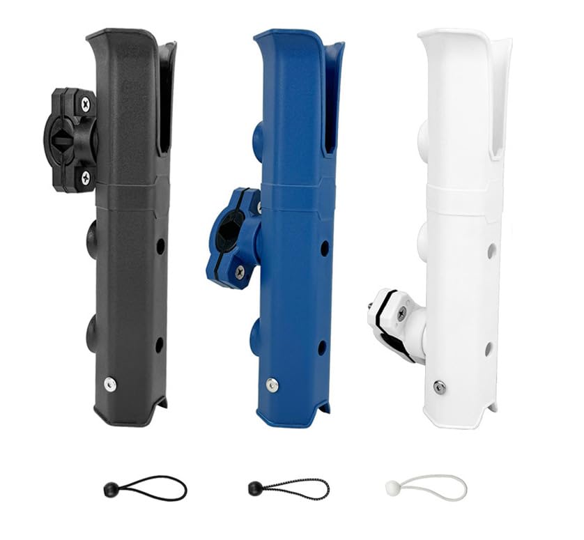 KTGCOZS fishing rod holder blue side view for kayak mounting.