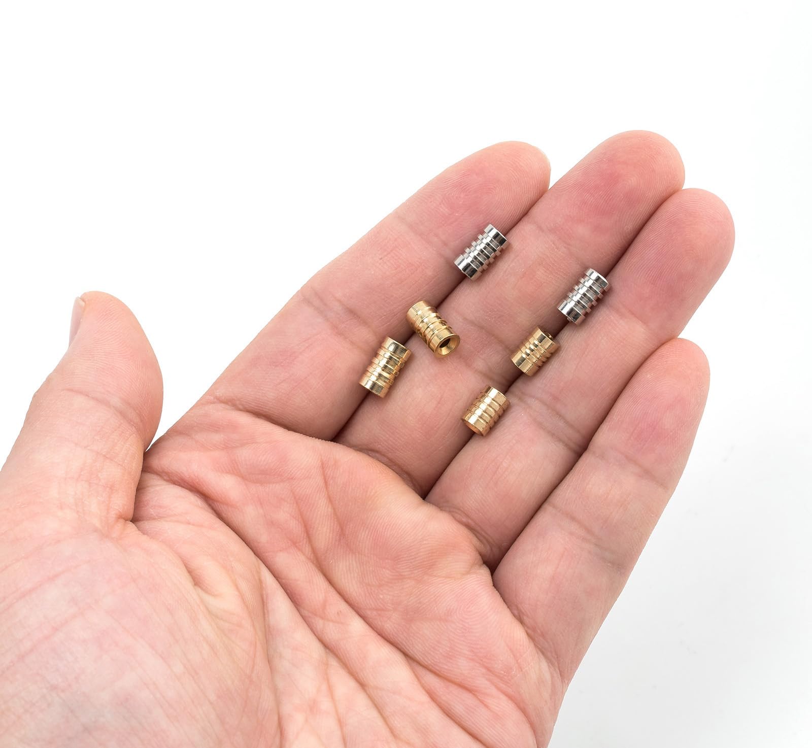 KTGCOZS compact gold-brass beads closeup showing finish and build