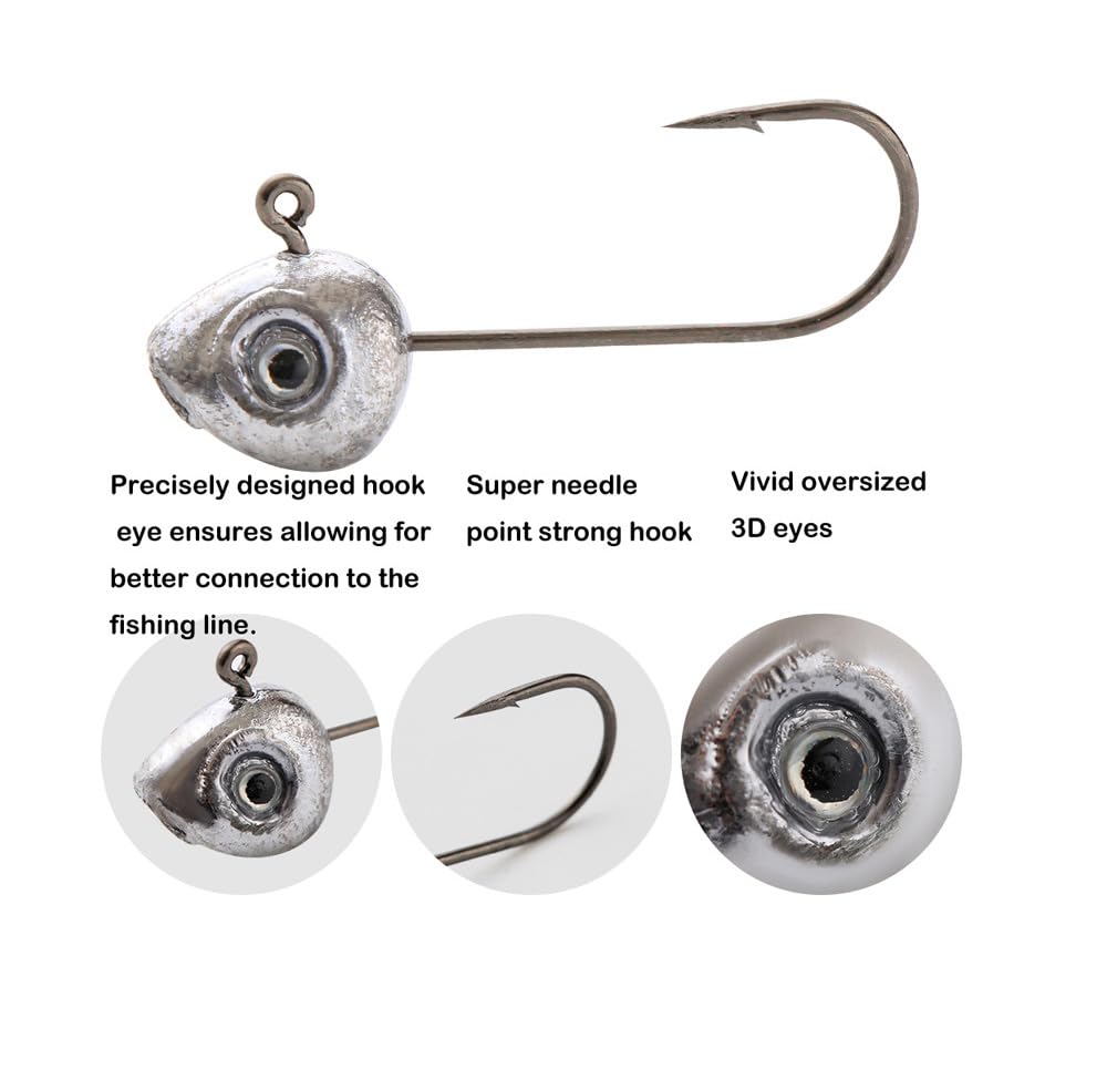 KTGCOZS lead jig head 1/10oz for versatile freshwater presentations.