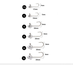 KTGCOZS lead jig head 1/32oz for accurate casts and strong bites.