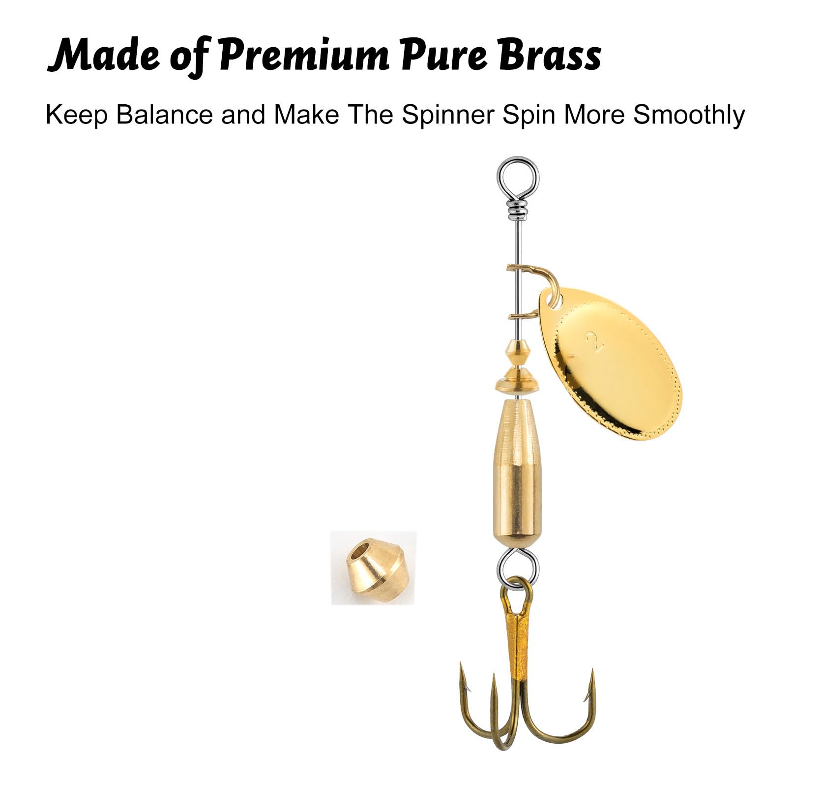 KTGCOZS lure body precision-machined brass ensures smooth rotation