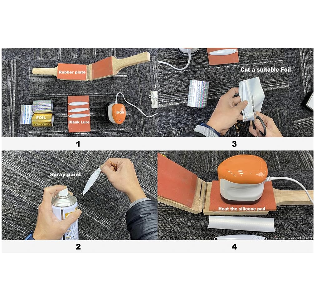 KTGCOZS lure foil paste-on jig shows easy adhesive finish.