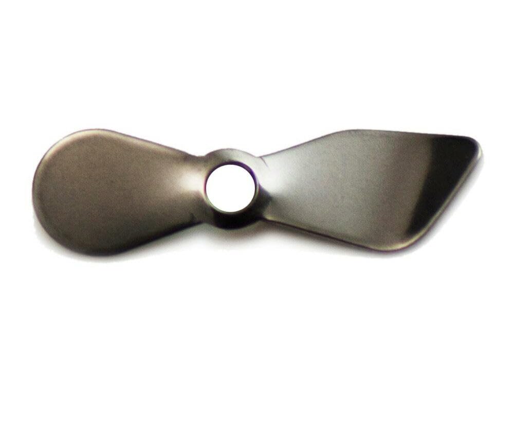 KTGCOZS pack of 50 stainless steel prop blades, pointed for durable lure construction.