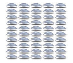 KTGCOZS pack of 50 unpainted crank lures for versatile freshwater fishing and DIY customization.
