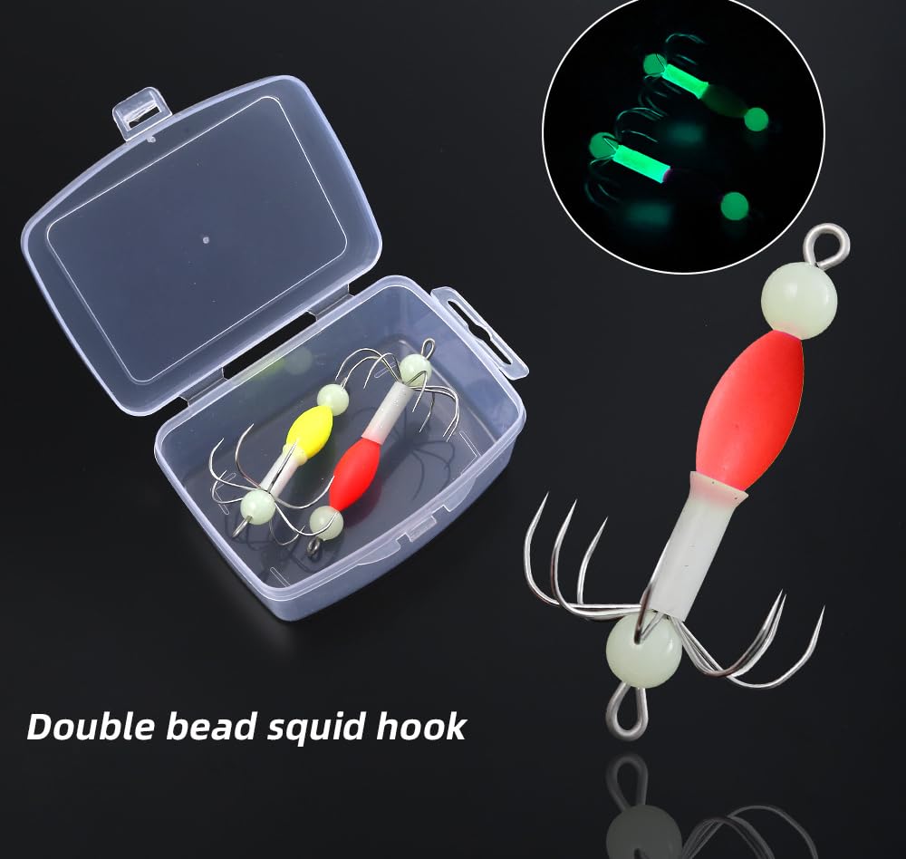 Marlin fishing with luminous squid jig hooks