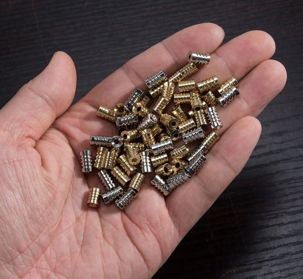 KTGCOZS 50-piece gold brass beads packaging for DIY lures