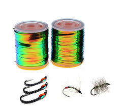 KTGCOZS Peacock flat tinsel 0.04in 80yd for durable fly tying and flash.