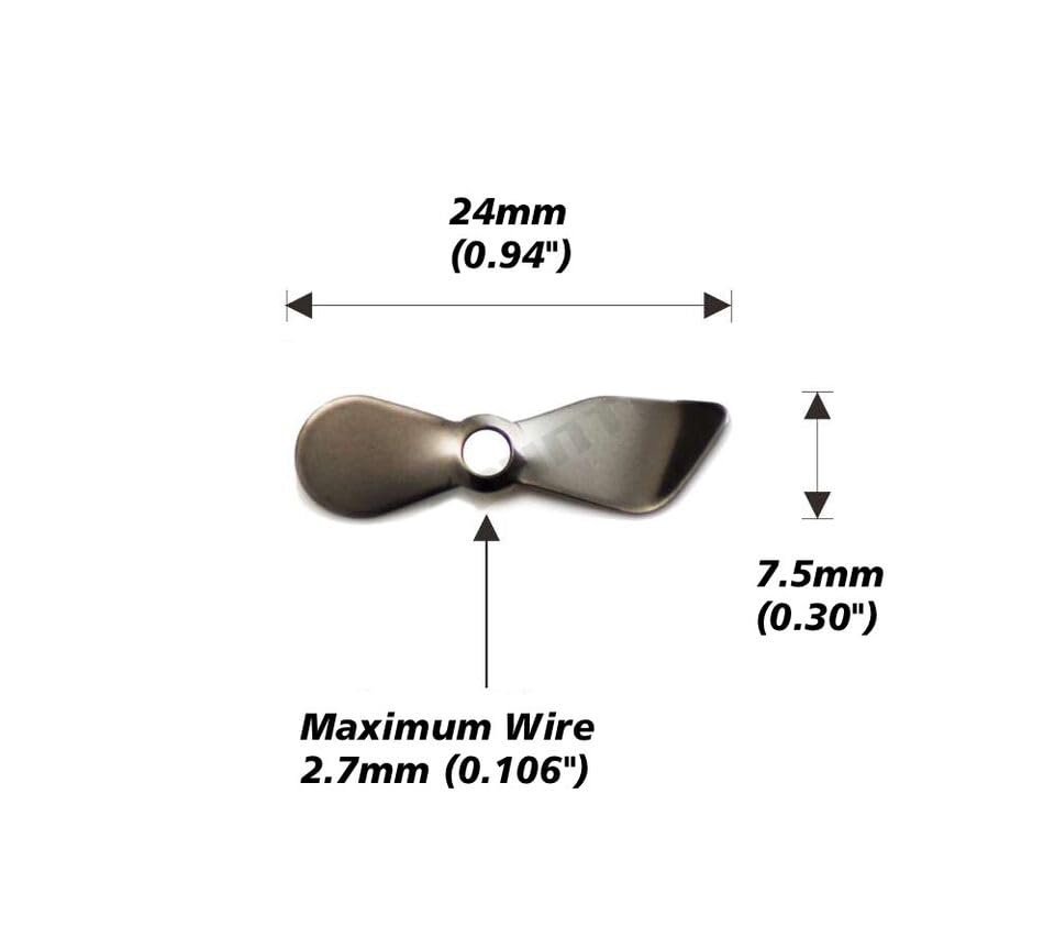 KTGCOZS silver-coated prop blades deliver bright flash to attract fish.