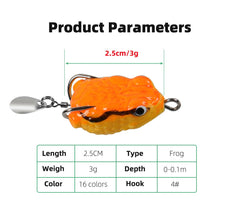 KTGCOZS soft-hollow-body-frog-lure delivers durable bite resistance for aggressive fish.