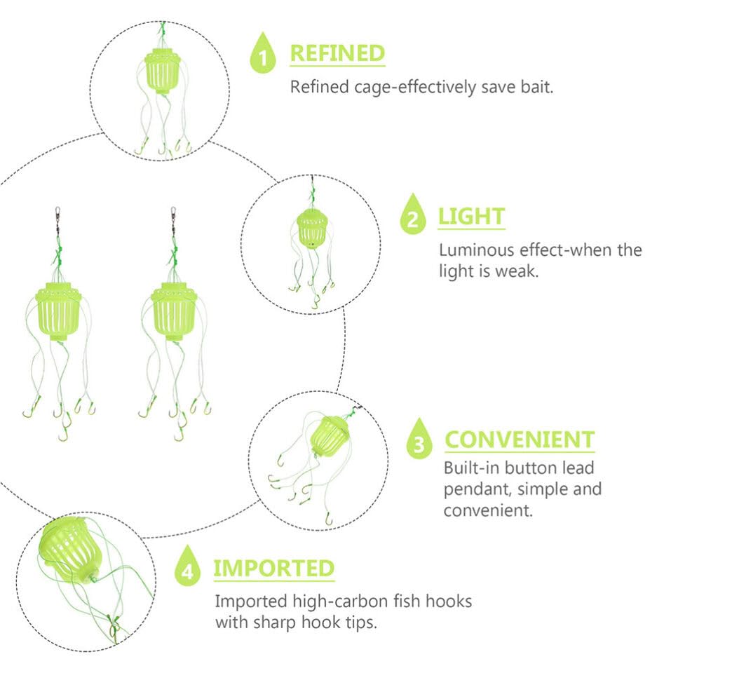 KTGCOZS water-ready bait cage minimizes tangles during casting.